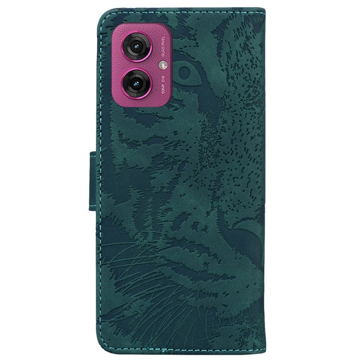 For Motorola Moto G55 Tiger Embossing Pattern Flip Leather Phone Case
