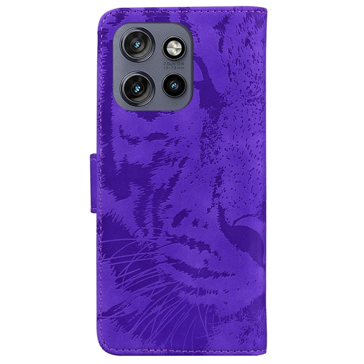 For Motorola Edge 50 Neo 5G Global Tiger Embossing Pattern Flip Leather Phone Case