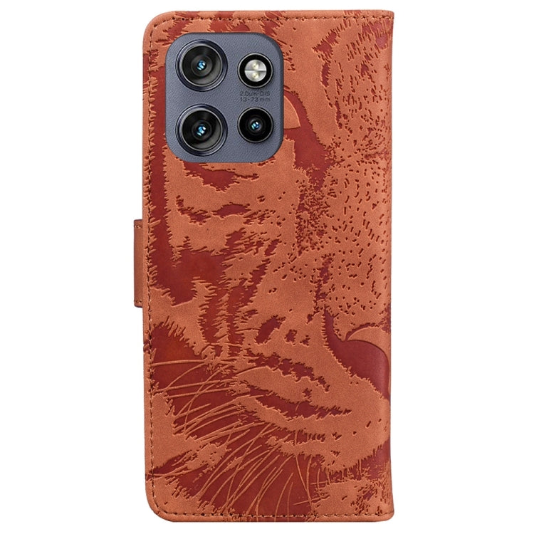 For Motorola Edge 50 Neo 5G Global Tiger Embossing Pattern Flip Leather Phone Case