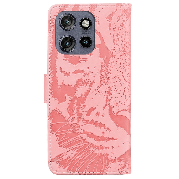For Motorola Edge 50 Neo 5G Global Tiger Embossing Pattern Flip Leather Phone Case