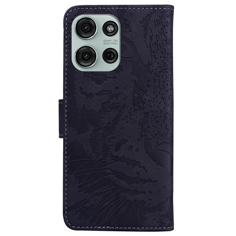 For Motorola Moto G75 5G Tiger Embossing Pattern Flip Leather Phone Case