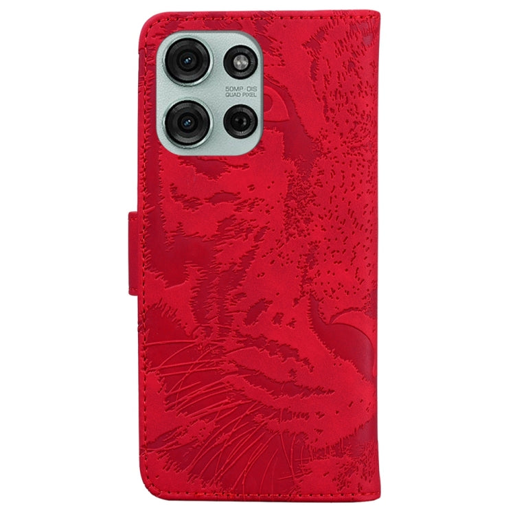 For Motorola Moto G75 5G Tiger Embossing Pattern Flip Leather Phone Case