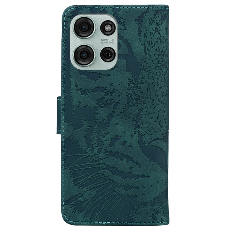 For Motorola Moto G75 5G Tiger Embossing Pattern Flip Leather Phone Case