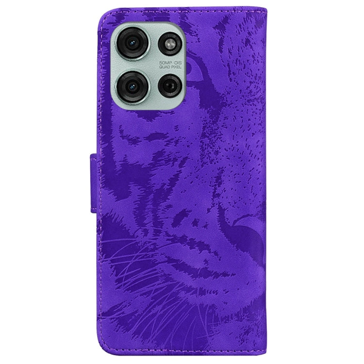 For Motorola Moto G75 5G Tiger Embossing Pattern Flip Leather Phone Case