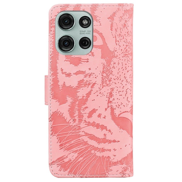 For Motorola Moto G75 5G Tiger Embossing Pattern Flip Leather Phone Case