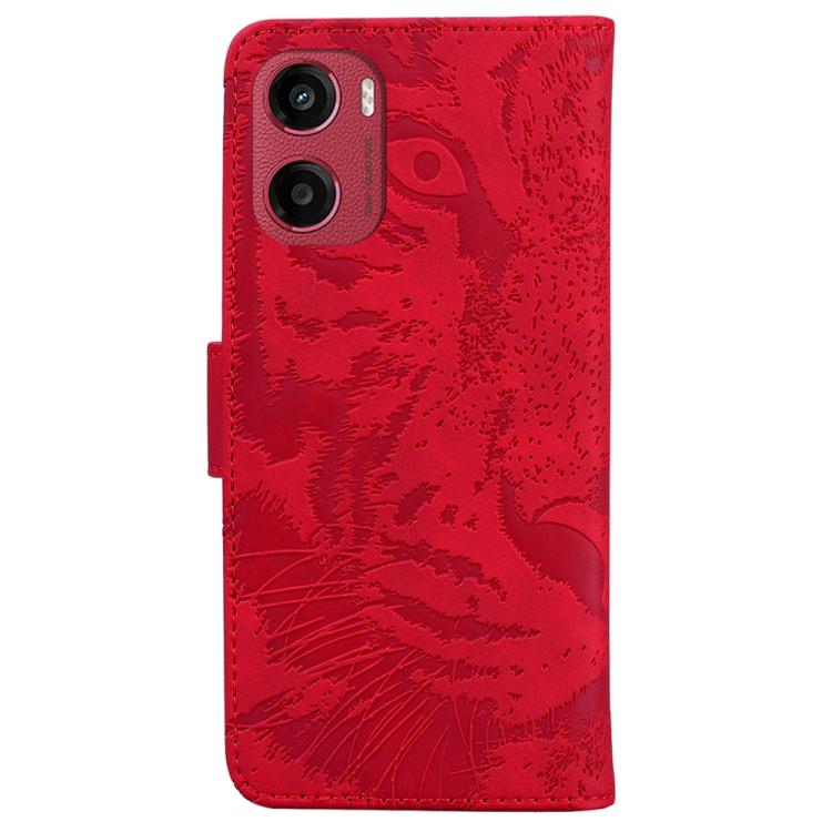 For Motorola Moto G05 / E15 Tiger Embossing Pattern Flip Leather Phone Case