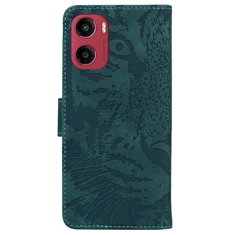 For Motorola Moto G05 / E15 Tiger Embossing Pattern Flip Leather Phone Case