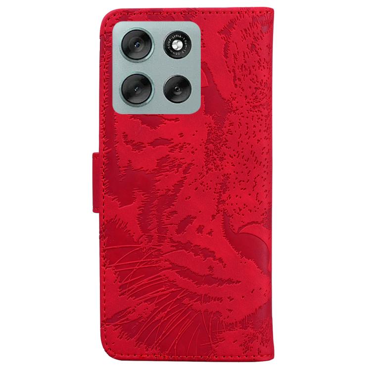 For Motorola Moto G56 5G / G66j 5G / G66y 5G Tiger Embossing Pattern Flip Leather Phone Case