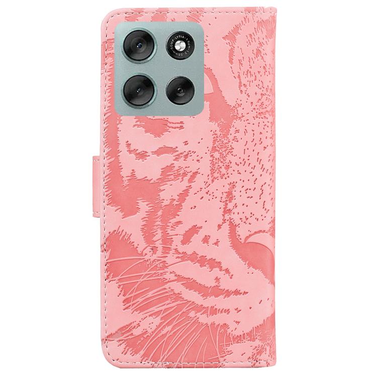 For Motorola Moto G56 5G / G66j 5G / G66y 5G Tiger Embossing Pattern Flip Leather Phone Case