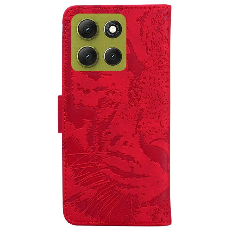 For Motorola Moto G86 5G Tiger Embossing Pattern Flip Leather Phone Case