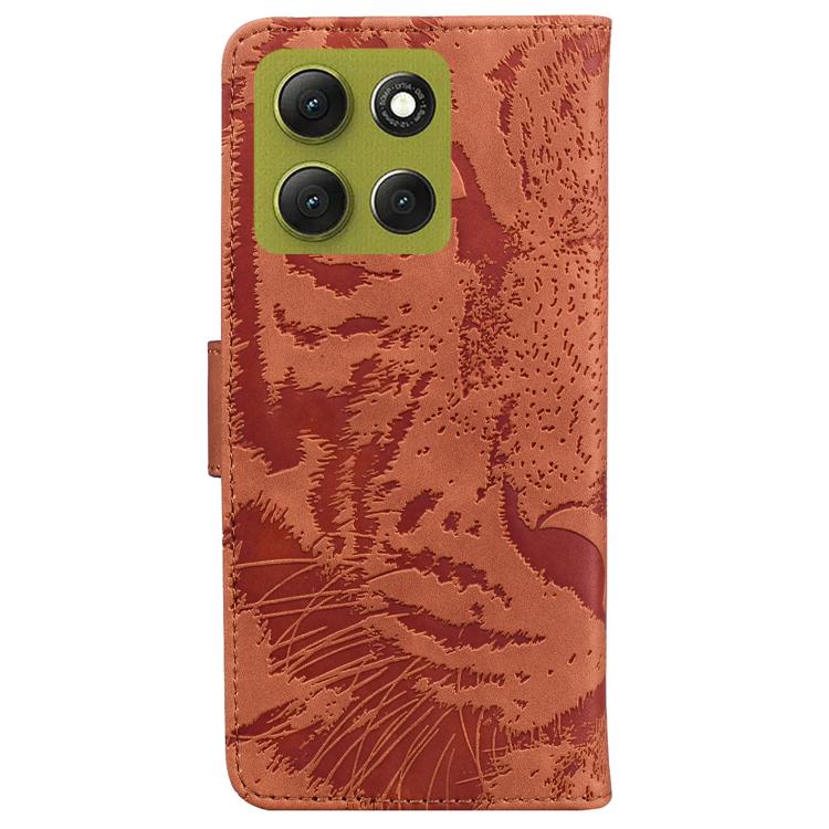 For Motorola Moto G86 5G Tiger Embossing Pattern Flip Leather Phone Case