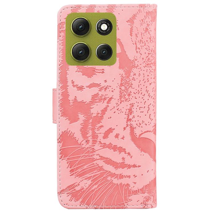 For Motorola Moto G86 5G Tiger Embossing Pattern Flip Leather Phone Case