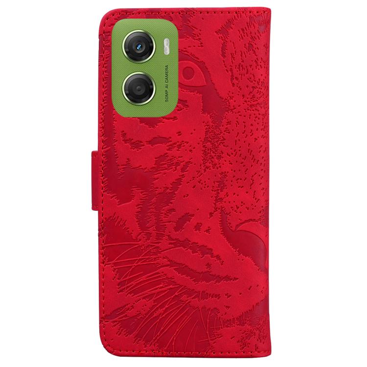 For Motorola Moto G06 4G Tiger Embossing Pattern Flip Leather Phone Case