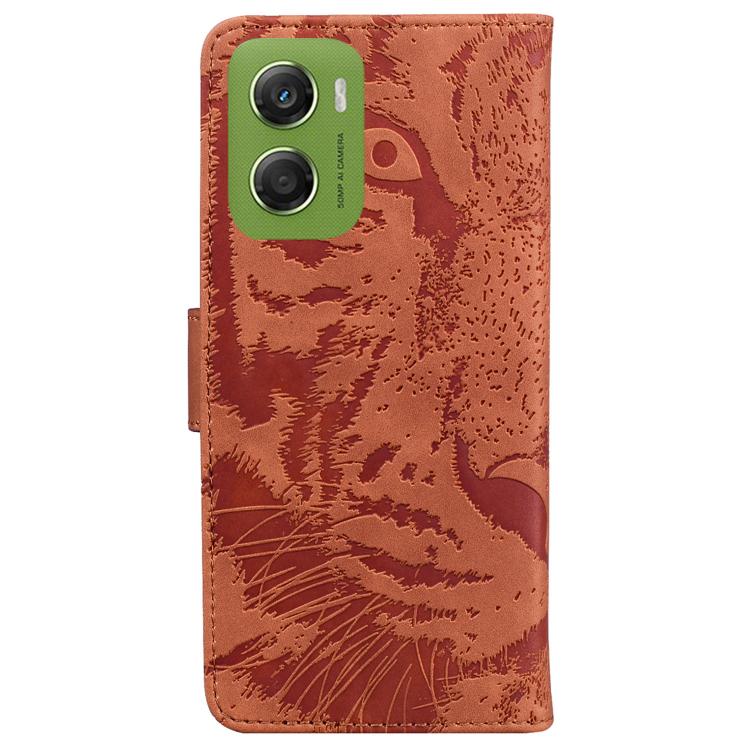 For Motorola Moto G06 4G Tiger Embossing Pattern Flip Leather Phone Case
