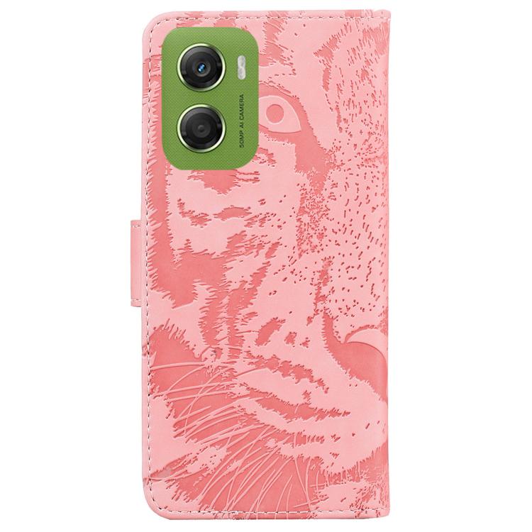 For Motorola Moto G06 4G Tiger Embossing Pattern Flip Leather Phone Case