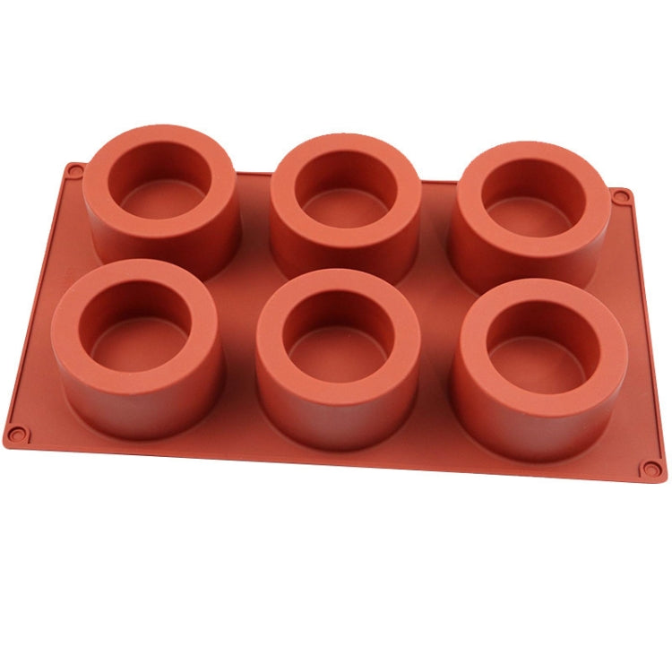 6 Cups Muffin Cake Cup Mold Baking Mold(Brick Red)