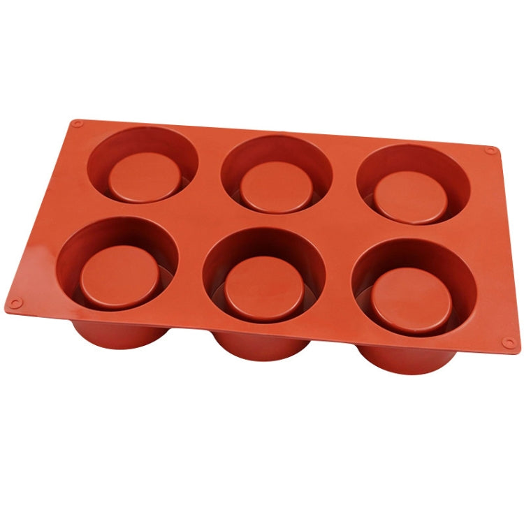 6 Cups Muffin Cake Cup Mold Baking Mold(Brick Red)