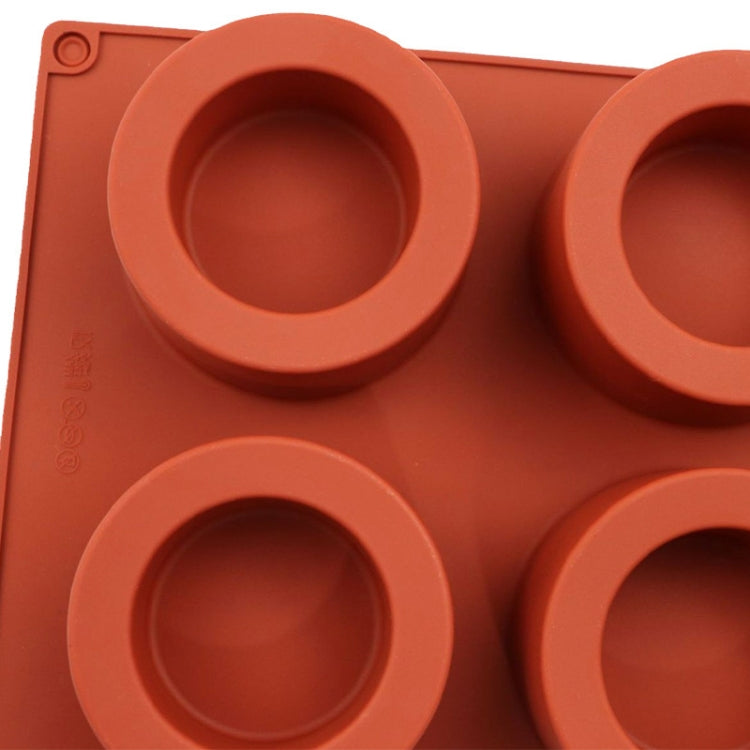 6 Cups Muffin Cake Cup Mold Baking Mold(Brick Red)