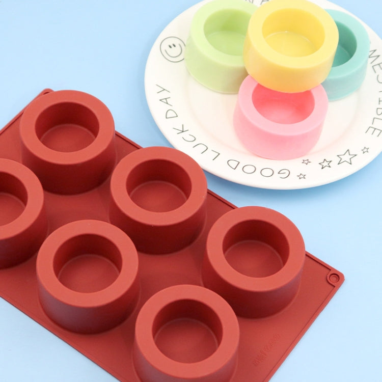 6 Cups Muffin Cake Cup Mold Baking Mold(Brick Red)