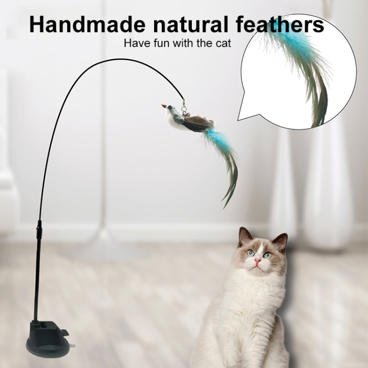 Long Rod Suction Cup Cat Teaser Stick Replacement Head, Random Color Delivery