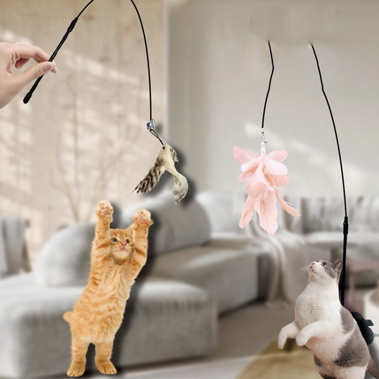 Long Rod Suction Cup Cat Teaser Stick Replacement Head, Random Color Delivery