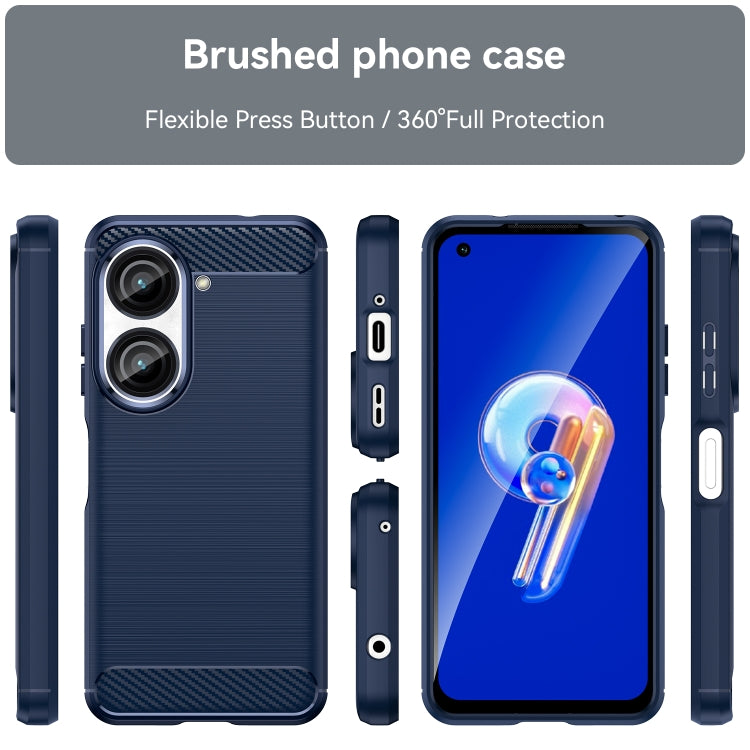 For Asus Zenfone 10 Brushed Texture Carbon Fiber TPU Case