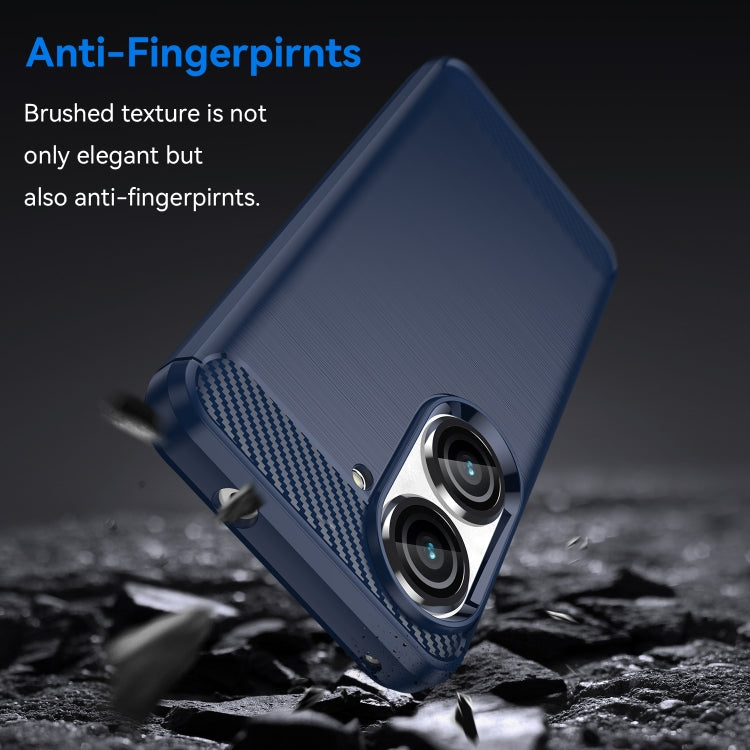 For Asus Zenfone 10 Brushed Texture Carbon Fiber TPU Case