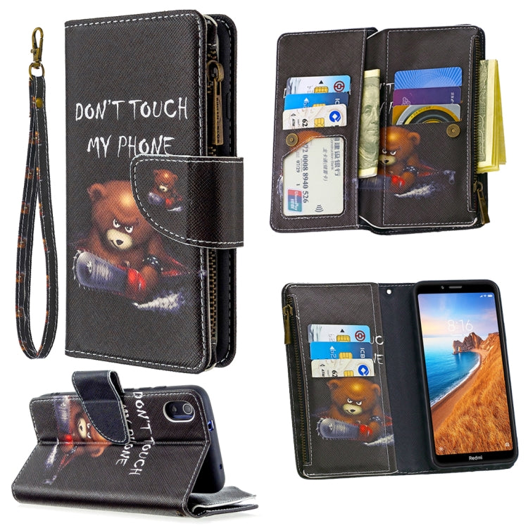 For Xiaomi Redmi 7A Colored Drawing Pattern Zipper Horizontal Flip Leather Case with Holder & Card Slots & Wallet
