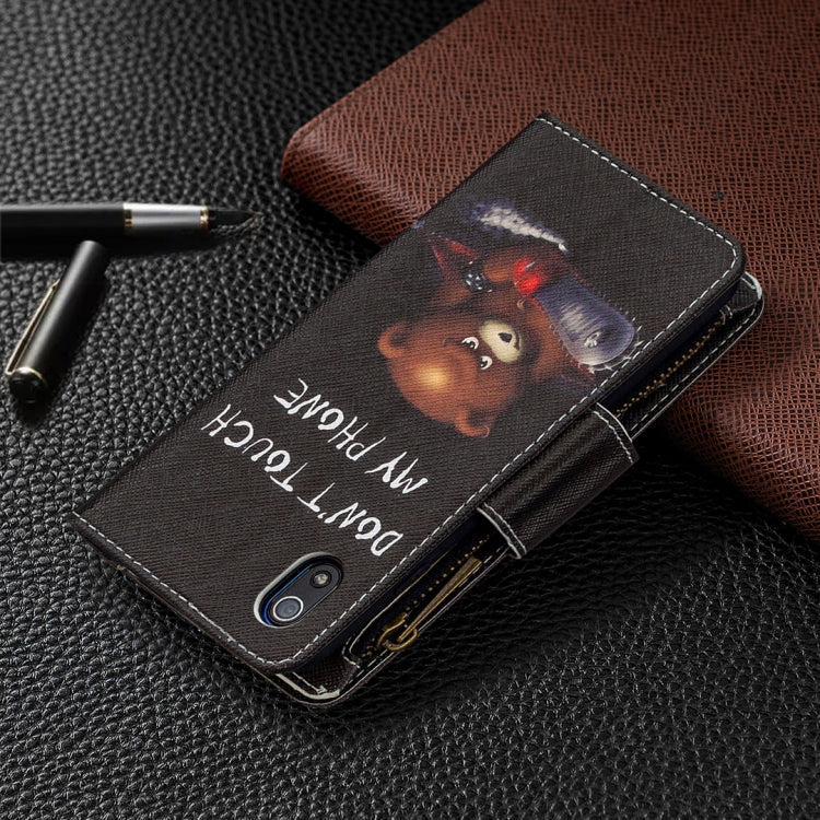 For Xiaomi Redmi 7A Colored Drawing Pattern Zipper Horizontal Flip Leather Case with Holder & Card Slots & Wallet