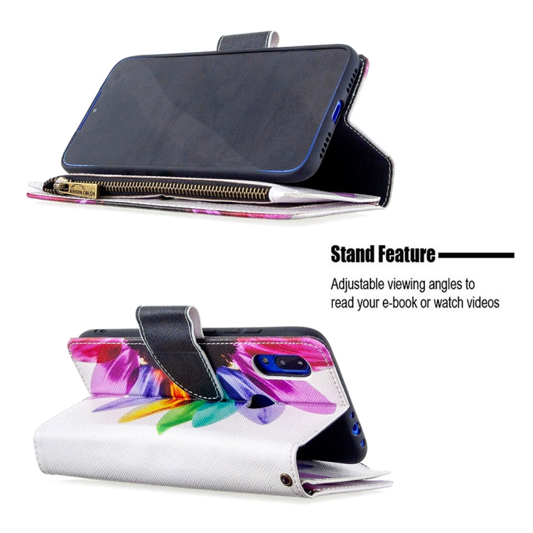 For Xiaomi Redmi 7 Colored Drawing Pattern Zipper Horizontal Flip Leather Case with Holder & Card Slots & Wallet