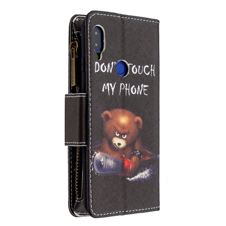 For Xiaomi Redmi Note 7 Colored Drawing Pattern Zipper Horizontal Flip Leather Case with Holder & Card Slots & Wallet