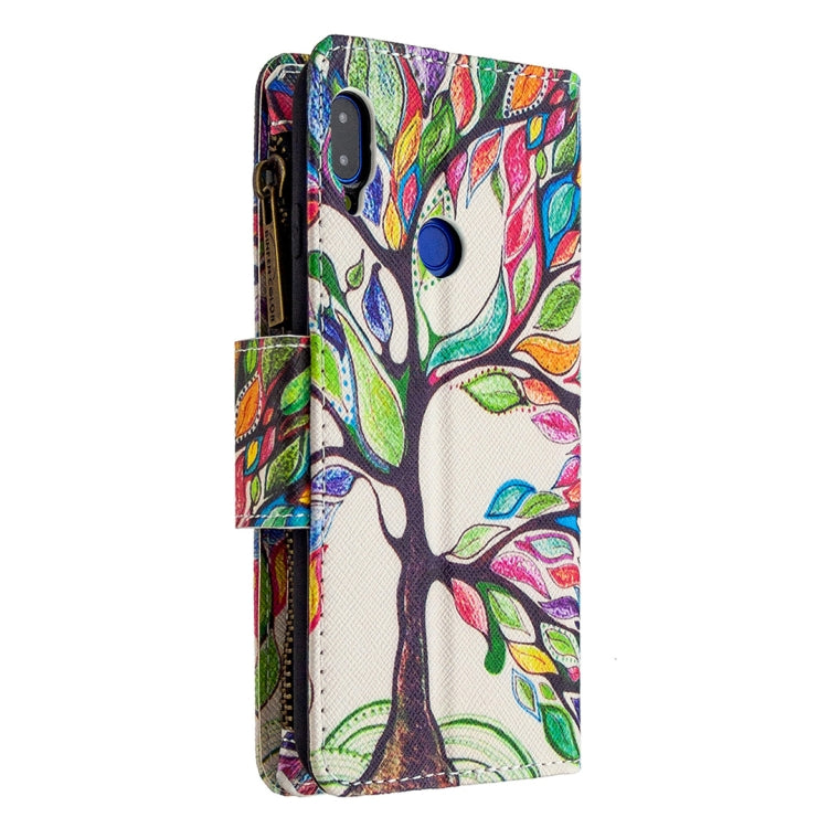 For Xiaomi Redmi Note 7 Colored Drawing Pattern Zipper Horizontal Flip Leather Case with Holder & Card Slots & Wallet