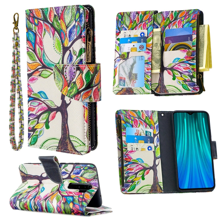 For Xiaomi Redmi Note 8 Pro Colored Drawing Pattern Zipper Horizontal Flip Leather Case with Holder & Card Slots & Wallet