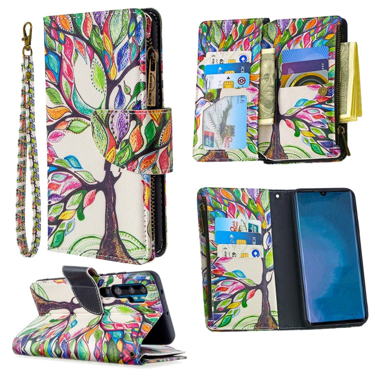 For Xiaomi Mi CC9 Pro / Note 10 Colored Drawing Pattern Zipper Horizontal Flip Leather Case with Holder & Card Slots & Wallet