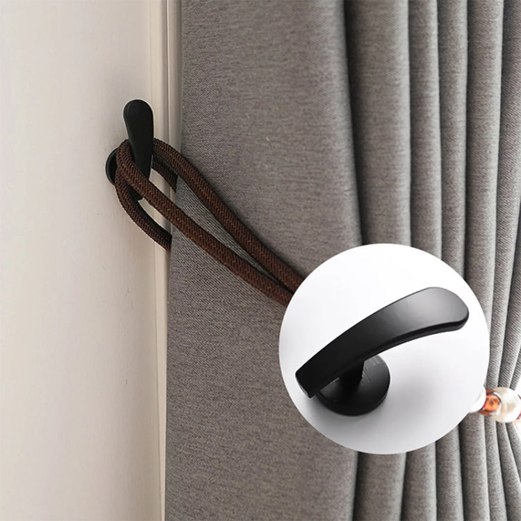 1pair Thickened Flat Hook Door Handle Hook Free Punch Free Installation Curtain Wall Hook