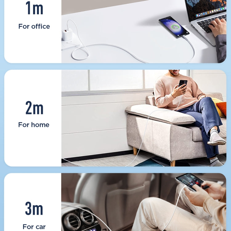 JOYROOM SA26-AC3 Flash Charge Series 3A USB to USB-C / Type-C Fast Charging Data Cable, Cable Length: