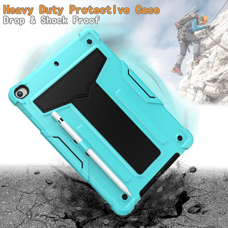 For iPad 10.2 / iPad Pro 10.5 T-shaped Bracket Contrast Color Shockproof PC + Silicone Flat Protective Case