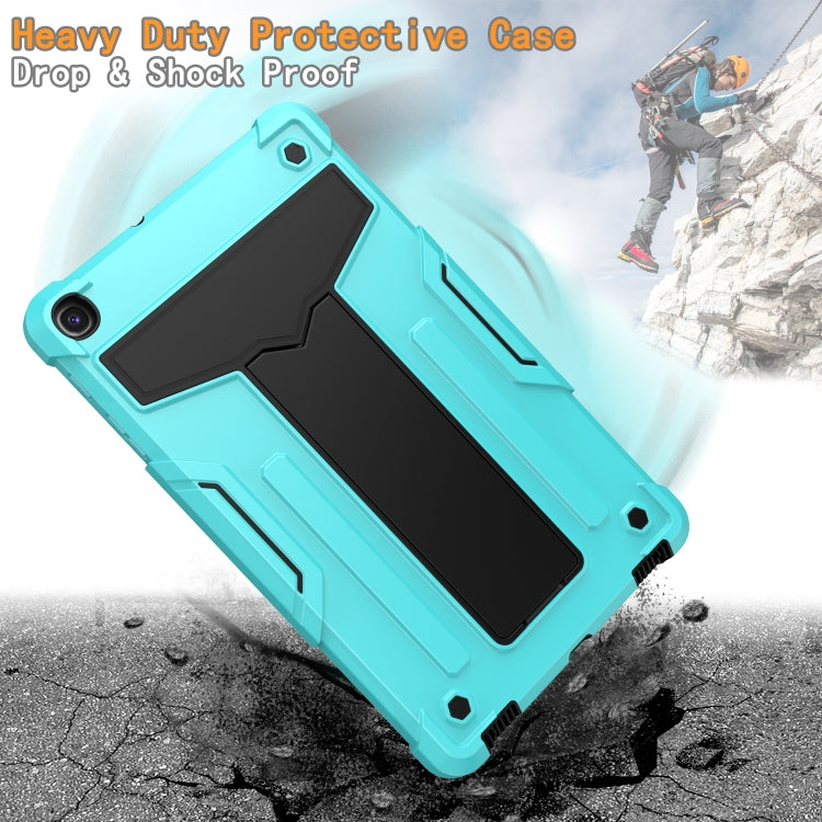 For Samsung Galaxy Tab A8.4 (2020) T307 T-shaped Bracket Contrast Color Shockproof PC + Silicone Flat Protective Case