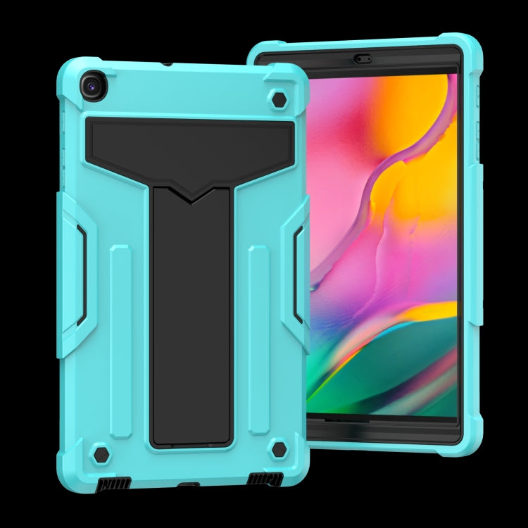 For Samsung Galaxy Tab A8.4 (2020) T307 T-shaped Bracket Contrast Color Shockproof PC + Silicone Flat Protective Case