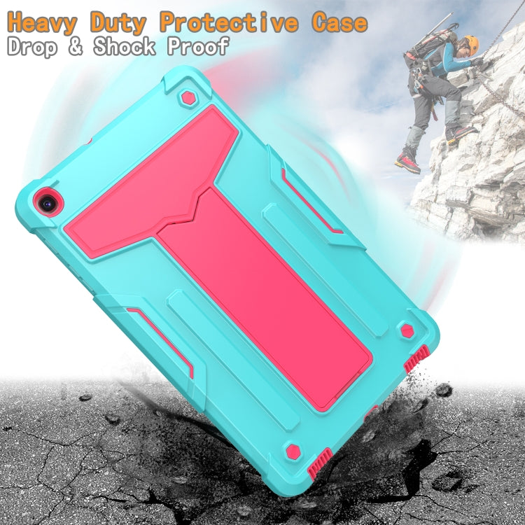 For Samsung Galaxy Tab A8.4 (2020) T307 T-shaped Bracket Contrast Color Shockproof PC + Silicone Flat Protective Case