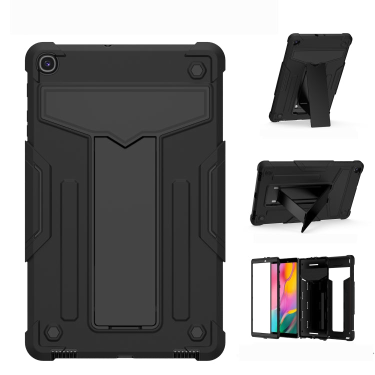 For Samsung Galaxy Tab A8.4 (2020) T307 T-shaped Bracket Contrast Color Shockproof PC + Silicone Flat Protective Case