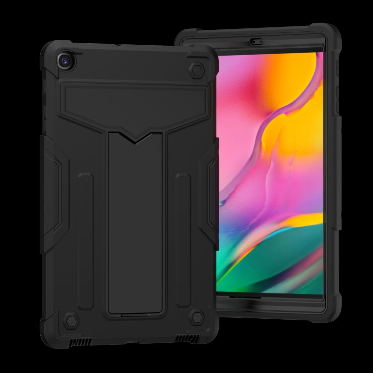 For Samsung Galaxy Tab A8.4 (2020) T307 T-shaped Bracket Contrast Color Shockproof PC + Silicone Flat Protective Case