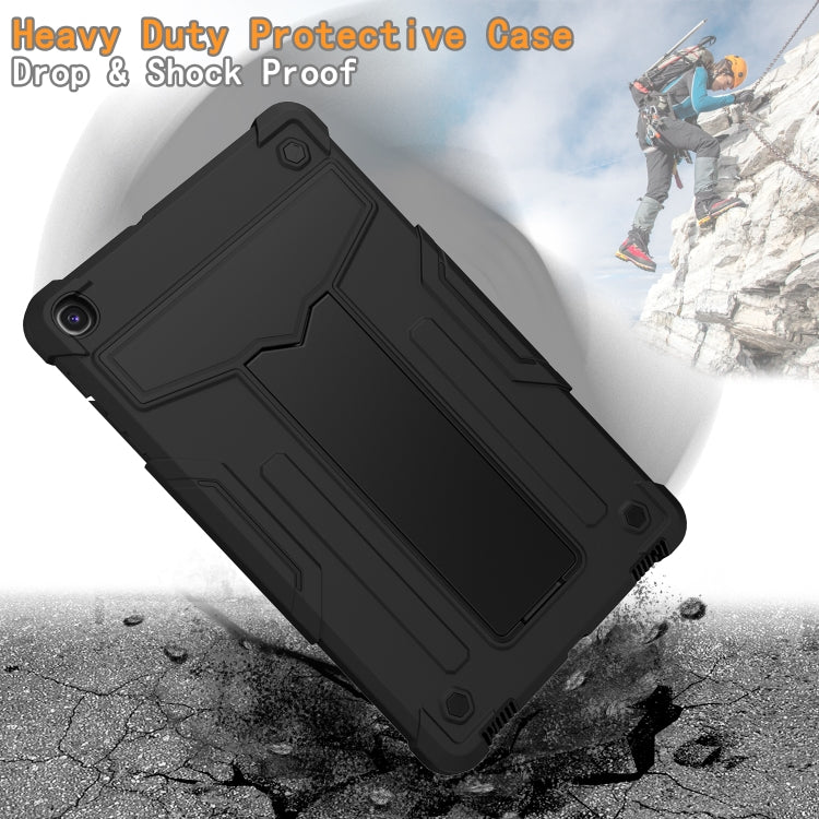 For Samsung Galaxy Tab A8.4 (2020) T307 T-shaped Bracket Contrast Color Shockproof PC + Silicone Flat Protective Case
