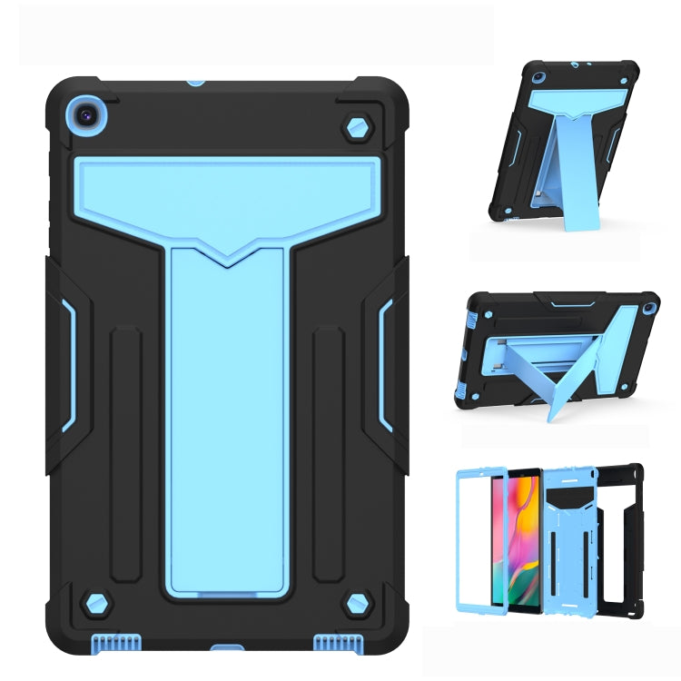 For Samsung Galaxy Tab A8.4 (2020) T307 T-shaped Bracket Contrast Color Shockproof PC + Silicone Flat Protective Case