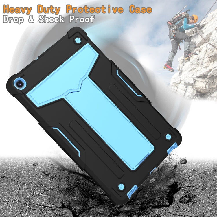 For Samsung Galaxy Tab A8.4 (2020) T307 T-shaped Bracket Contrast Color Shockproof PC + Silicone Flat Protective Case