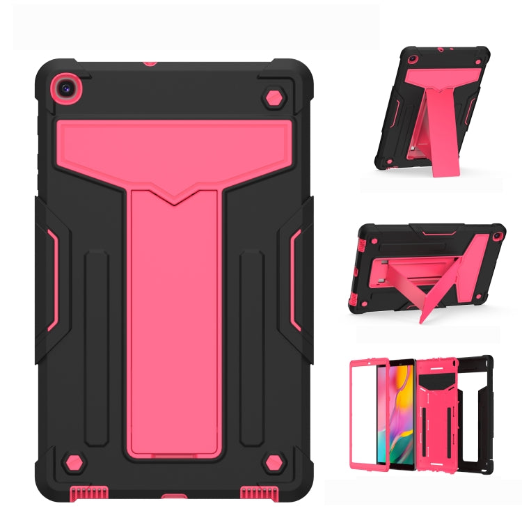 For Samsung Galaxy Tab A8.4 (2020) T307 T-shaped Bracket Contrast Color Shockproof PC + Silicone Flat Protective Case
