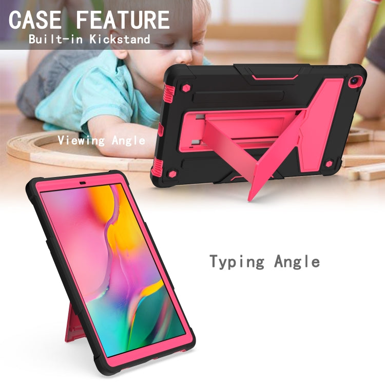 For Samsung Galaxy Tab A8.4 (2020) T307 T-shaped Bracket Contrast Color Shockproof PC + Silicone Flat Protective Case