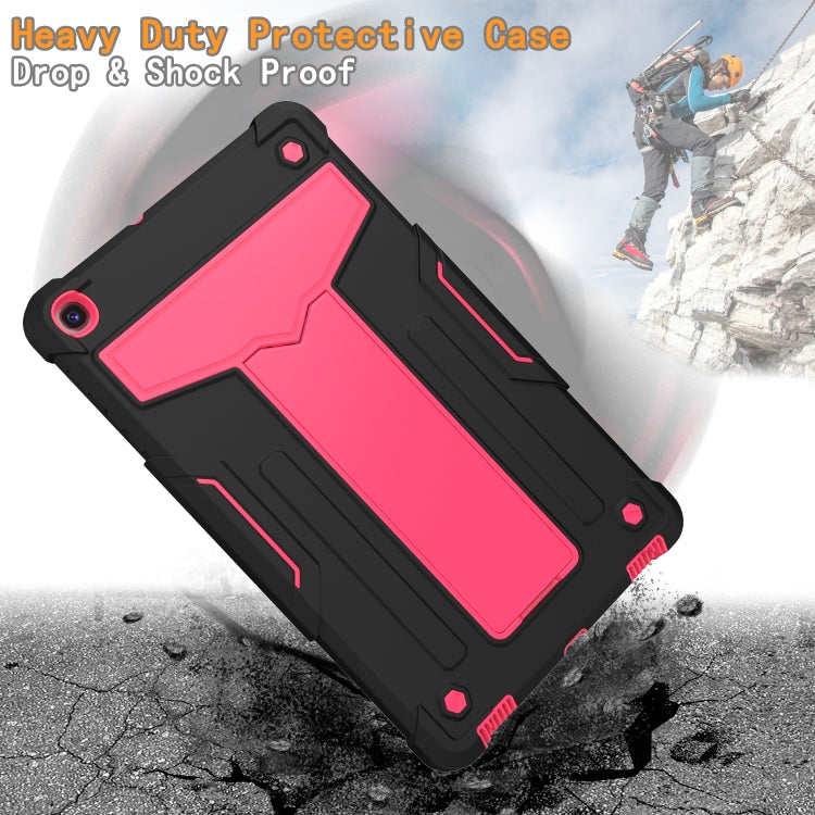 For Samsung Galaxy Tab A8.4 (2020) T307 T-shaped Bracket Contrast Color Shockproof PC + Silicone Flat Protective Case