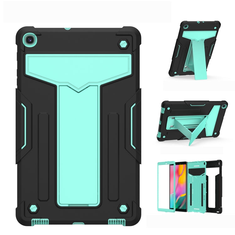 For Samsung Galaxy Tab A8.4 (2020) T307 T-shaped Bracket Contrast Color Shockproof PC + Silicone Flat Protective Case