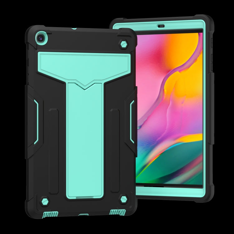 For Samsung Galaxy Tab A8.4 (2020) T307 T-shaped Bracket Contrast Color Shockproof PC + Silicone Flat Protective Case